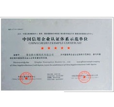 中国信用企业认证示范单位